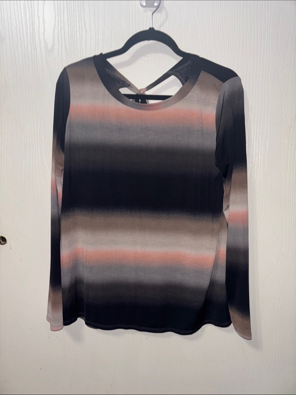 Sew In Love Long-Sleeve Gradient Stripe Top - Pink & Black